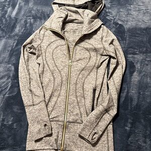 Lululemon Stride Jacket. Size 2.  Heathered Black Hoodie. Preloved